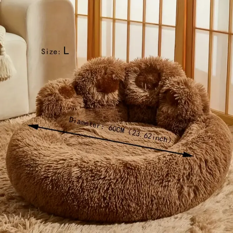 Soft And Cozy Large Pet Bed, Plush Long Hair Dog And Cat Beds Are Designed With Cute Bear Claw Shape, Suitable For Small, Medium And Large Dogs And Cats And Dogs, Pet Winter Products, Warm And Cozy, Thick Pet Mattresses