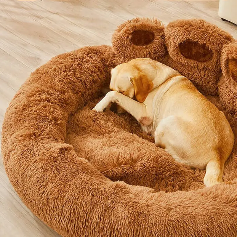 Soft And Cozy Large Pet Bed, Plush Long Hair Dog And Cat Beds Are Designed With Cute Bear Claw Shape, Suitable For Small, Medium And Large Dogs And Cats And Dogs, Pet Winter Products, Warm And Cozy, Thick Pet Mattresses