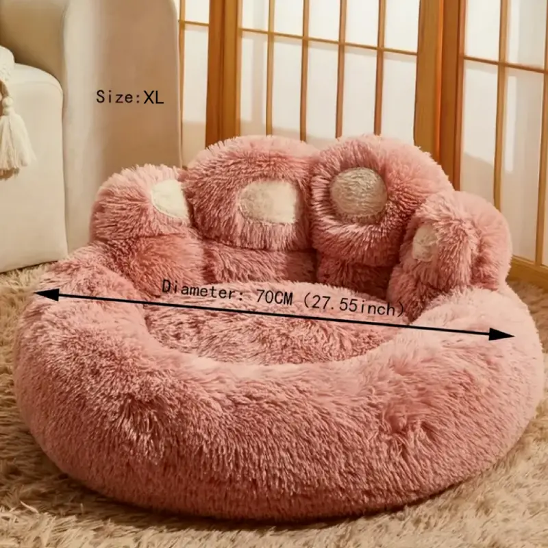 Soft And Cozy Large Pet Bed, Plush Long Hair Dog And Cat Beds Are Designed With Cute Bear Claw Shape, Suitable For Small, Medium And Large Dogs And Cats And Dogs, Pet Winter Products, Warm And Cozy, Thick Pet Mattresses