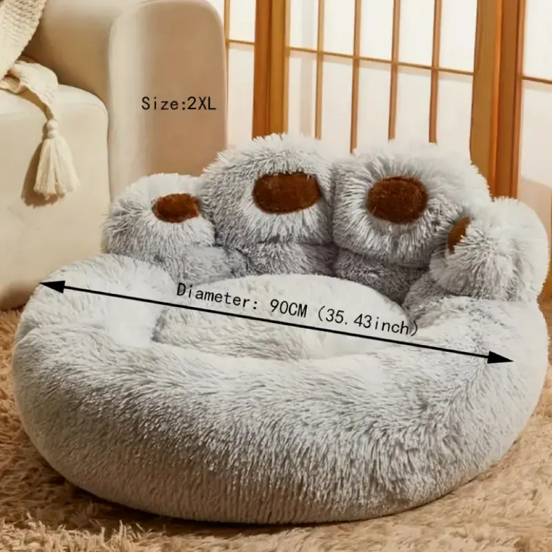 Soft And Cozy Large Pet Bed, Plush Long Hair Dog And Cat Beds Are Designed With Cute Bear Claw Shape, Suitable For Small, Medium And Large Dogs And Cats And Dogs, Pet Winter Products, Warm And Cozy, Thick Pet Mattresses