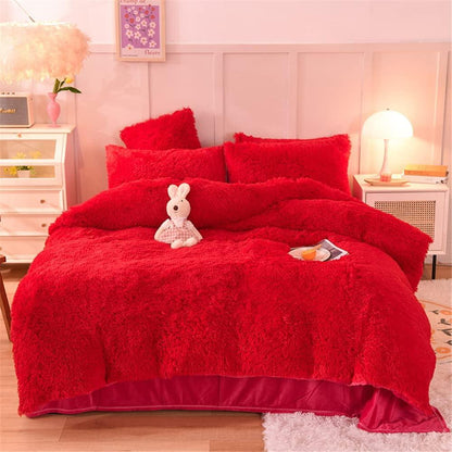 4 Piece Plush Duvet Cover Set - Sportsoney.com 