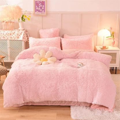 4 Piece Plush Duvet Cover Set - Sportsoney.com 